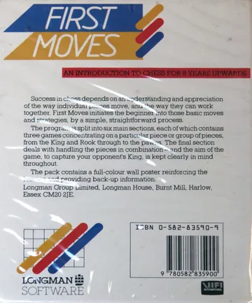 First Moves - Chess (19xx)(Longman)[h TSTH][E00DFS] box cover back